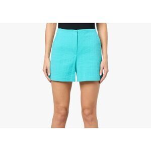 NEW Trina Turk Valera Oceano Aqua Textured Shorts Size 16 Slash Pockets